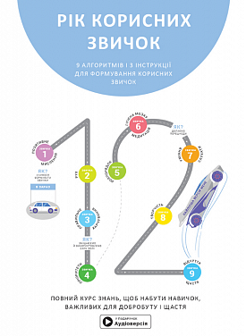Книга Рік корисних звичок. Повний курс знань, щоб набути звичок, важливих для добробуту і щастя. Збірник самарі + аудіокнижка