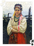 Книга Пазл дерев'яний. Українка біля тину. Ілля Ріпин