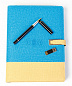 Щоденник з флешкою 16Гб та Powerbank Синьо-Жовтий